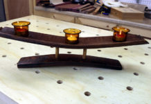 Wine Barrel Stave Tea Light Candle Holder Build